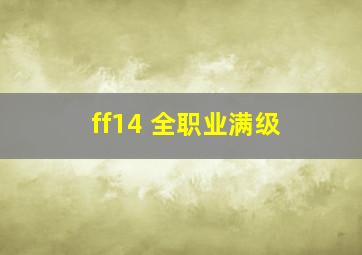 ff14 全职业满级